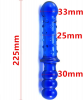 Синий стеклянный фаллоимитатор Butt Plug 225*33 мм photo 2