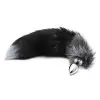 Металева анальна пробка Лісій хвіст Alive Black And White Fox Tail M, діаметр 3,4 см photo 2