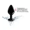 Металева анальна пробка із прикрасою у вигляді кристалу Dorcel - Diamond Plug BLACK M photo 5