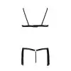 Комплект белья KASSANDRA SET OpenBra black XXL/3XL - Passion Exclusive: лиф из бахромы, трусики-юбка photo 4