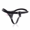 Кожаный черный страпон с силиконовым фаллосом photo 4