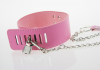 Ошейник розовый. Кожа. С поводком. photo 3