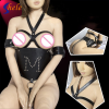 Черное кожанное белье с регулируемым поясом photo 4