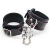 Черные наручники на лодыжки Smspade из натуральной кожи с металлической цепью photo 2