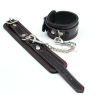 Черные наручники на лодыжки Smspade из натуральной кожи с металлической цепью photo 5