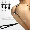 Силіконова анальна пробка Art of Sex Metal Anal Plug with Leash size M з повідцем Black photo 3