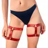 Гартери на ногу із натуральної шкіри Art of Sex - Kristina Leg Garters (2 шт), колір Червоний photo 2