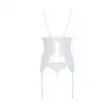 Корсет із пажами, трусики з ажурним декором та відкритим кроком Ursula Corset white XXL/XXXL — Passi photo 4