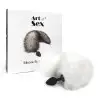 Силіконова анальна пробка з хвостом із натурального хутра Art of Sex size M White fox photo 5