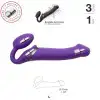 Безремінний страпон з вібрацією Strap-On-Me Vibrating Violet L, діам. 3,7 см, пульт ДК, регульований photo 2