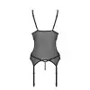Корсет із підв’язками та ажурним ліфом Christa Corset black L/XL — Passion, стрінги в комплекті photo 6