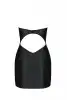 Мінісукня з екошкіри Passion Celine Chemise 4XL/5XL black, шнурівка, трусики в комплекті photo 4