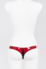 Трусики стринг из латекса с контрастной декоративной вставкой посередине Latex String With Decor photo 3