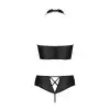 Комплект из эко-кожи Nancy Bikini black XXL/XXXL - Passion, бра и трусики с имитацией шнуровки photo 6