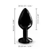 Металева анальна пробка із прикрасою у вигляді кристалу Dorcel - Diamond Plug BLACK M photo 3