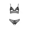 Комплект: браллет с ажурным лифом и трусиками Christa Set with Open Bra black XXL/XXXL — Passion photo 3