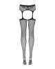 Сітчасті панчохи-стокінги з візерунком на сідницях Obsessive Garter stockings S232 S/M/L, чорні photo 4