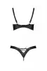 Комплект з екошкіри Passion Celine Bikini 6XL/7XL black, відкритий бра, стрінги зі шнурівкою photo 4
