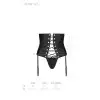 Пояс-корсет з екошкіри CELINE SET black S/M — Passion: шнурівка, знімні пажі для панчіх, стрінги photo 7
