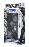 Анальні кульки Tom of Finland Silicone Cock Ring with 3 Weighted Balls photo 3