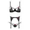 Комплект белья PERDITA SET black L/XL - Passion: стрэпы: лиф, стринги и пояс для чулок photo 3