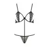 Комплект белья QUENTRIS BIKINI black XXL/XXXL - Passion Exclusive, стринги и полуоткрытый лиф photo 3
