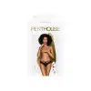 Трусики-бразиліана Penthouse Adore Me L/XL Black, квіткове мереживо, тоненькі ремінці, бантики photo 3