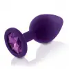 Набір силіконових анальних пробок із кристалом Rianne S: Booty Plug Set Purple 2,7см, 3,5см, 4,1 см photo 3