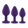 Набір силіконових анальних пробок із кристалом Rianne S: Booty Plug Set Purple 2,7см, 3,5см, 4,1 см photo 2