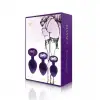 Набір силіконових анальних пробок із кристалом Rianne S: Booty Plug Set Purple 2,7см, 3,5см, 4,1 см photo 7