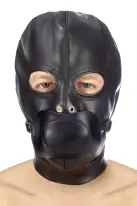 Капюшон з кляпом для БДСМ Fetish Tentation BDSM hood in leatherette with removable gag photo 1