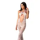 Сітчастий бодістокінг з відкритим животом Passion BS081 white photo 1