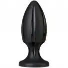 Анальный плаг с каналами для смазки Doc Johnson Platinum Premium Silicone - The Rocket - Black photo 1