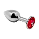 Металева анальна пробка з кристалом Alive Mini Metal Butt Plug Red L photo 1