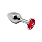 Металева анальна пробка з кристалом Alive Mini Metal Butt Plug Red M photo 1