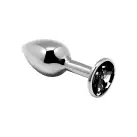 Металлическая анальная пробка с кристаллом Alive Mini Metal Butt Plug Black M photo 1
