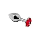 Металева анальна пробка з кристалом Alive Mini Metal Butt Plug Red S photo 1