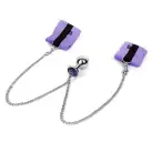 Наручники з металевою анальною пробкою Art of Sex Handcuffs with Metal Anal Plug size M Purple photo 1