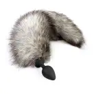 Силіконова анальна пробка з хвостом із натурального хутра Art of Sex size M Artctic fox photo 1