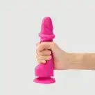 Реалистичный фаллоимитатор Strap-On-Me Sliding Skin Realistic Dildo Fuchsia - M, эффект подвижной photo 1