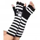 Чорно-білі рукавички ACRYLIC ELBOW LENGTH FINGERLESS GLOVES O/S BLACK/PINK photo 1