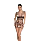 Бодістокінг-сукня Passion BS089 black, міні, плетіння у вигляді павутини photo 1