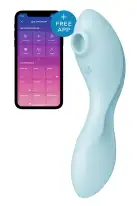 Вакуумний смарт-стимулятор із вібрацією Satisfyer Curvy Trinity 5 (Blue), керування зі смартфона photo 1