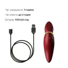 Вибратор 2в1 с язычком Zalo — Hero Wine Red, кристалл Swarovski photo 6