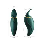 Вібратор 2в1 з язичком Zalo — Hero Jewel Green, кристал Swarovski photo 2