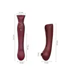 Смартвібратор 3в1 Zalo — Queen Wine Red, пульсівна перлина та вакуум, кристал Swarovski photo 3