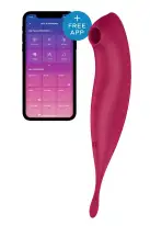 Смарт-вібратор для клітора з вакуумною стимуляцією Satisfyer Twirling Pro+ dark red photo 1