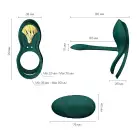 Смарт-ерекційне кільце Zalo BAYEK Turquoise Green, подвійне з ввідною частиною, пульт ДК photo 3