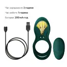 Смарт-ерекційне кільце Zalo BAYEK Turquoise Green, подвійне з ввідною частиною, пульт ДК photo 6