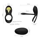 Смарт-ерекційне кільце Zalo - BAYEK Obsidian Black, подвійне з ввідною частиною, пульт ДК photo 3